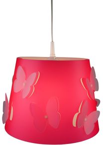 Niermann H&auml;ngeleuchte "Rosalie, Schmetterlinge", lila (himbeere), 1, &Oslash; 34cm H: 25cm, 1 Stk., Leuchten, Kinderzimmer, Kinderlampe, H&auml;ngeleuchte