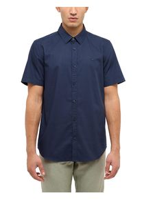 Kurzarmhemd Mustang "Herren Style Gilroy", Herren, Gr. 4XL, US-Gr&ouml;&szlig;en, blau (blau 4136), Popeline, 100% Baumwolle, unifarben, slim fit, Hemden Kurzarmhemd