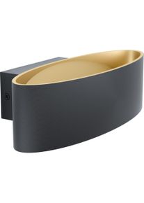 Eglo Wandleuchte "MACCACARI", schwarz (schwarz, goldfarben), 1, H: 7,5cm, 1 Stk., Leuchten, Wand-/Deckenleuchte, L27 x H7,5 x AL13 cm, schwarz, gold, 10W inkl., Wandleuchte