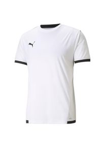 Fu&szlig;balltrikot Puma "TEAMLIGA JERSEY", Herren, Gr. L, schwarz-wei&szlig; (Puma wei&szlig;, Puma schwarz), Interlock, Obermaterial: 100% Polyester, unifarben, regular fit normal, Rundhals, Trikots Fu&szlig;balltrikot, Fu&szlig;ball, Kurzarm, Rundhalsausschnitt, aus Interlock-Material