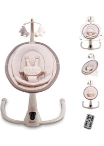 Babywippe BABYGO "Homey", Baby, beige, Aluminium, Polyester, Babywippen Babywippe, mit Schaukelbewegungen und Sound