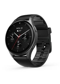 Smartwatch Hama "Smartwatch 8900 (Telefonfunktion, GPS, wasserdicht IP68, Herzfrequenz)", grau (schwarz, dunkelgrau, schwarz, dunkelgrau), Smartwatches, 1,43 &Prime;, Smartwatch