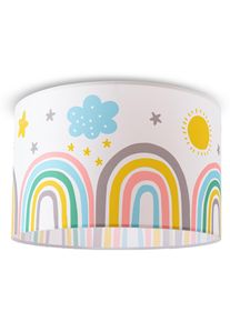 Paco Home Deckenleuchte "Tweet 462", wei&szlig;, 1, &Oslash; 45,5cm H: 29,5cm, Leuchten, Lampe Kinderzimmer Deckenlampe Regenbogen Sonne Wolken Sterne E27, Deckenleuchte