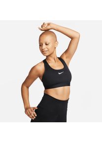 Sport-BH Nike "W NK SWSH MED SPT BRA", Damen, Gr. L, N-Gr, schwarz-wei&szlig; (schwarz, wei&szlig;), Obermaterial: 72% Polyester, 28% Elasthan. Meshfutter: 81% Polyester, 19% Elasthan, BHs Sport-BH
