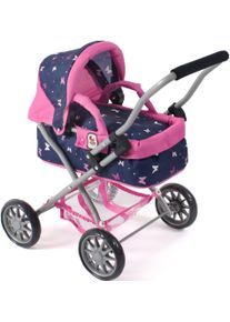 Bayer Chic 2000 Puppenwagen CHIC2000 "Smarty, Mini-Kuschelwagen", bunt (butterfly rosa), Puppenwagen, KinderB:56cm H:56cm T:56cm, Kunststoff, Metall, Stoff, Puppenwagen, mit herausnehmbarer Tragetasche, B:56cm H:56cm T:56cm