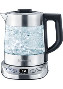 Severin Wasser-/Teekocher "WK 3473", silber (schwarz, silberfarben), B:20cm H:23cm T:21cm, Teeautomaten, bis zu 1 l Wasser oder 0,75 l Tee, mit Teesieb, inkl. 5 Teeprogrammen, Wasser-/Teekocher