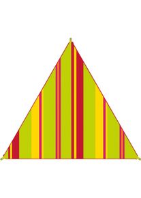 Sonnensegel BENT "Zip-Canvas", bunt (karibik limette gestreift, rv rot), Sonnensegel, B/T: 250cm x 250cm, Polyester, Sonnensegel, B:250cm T:250cm