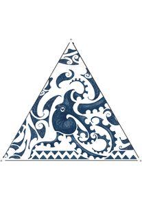 Sonnensegel BENT "Zip-Canvas", blau (neuseeland oktopus druck, rv schwarz), Sonnensegel, B/T: 250cm x 250cm, Polyester, Sonnensegel, B:250cm T:250cm