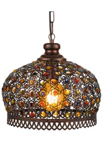 Eglo H&auml;ngeleuchte "JADIDA Pendellampe, IP20, E27, Stahl und Glas, Esstischlampe, Lampe", bunt (kupferfarben, bunt), 1, &Oslash; 33cm, Leuchten, H&auml;ngeleuchte, H110 x &Oslash;33 cm, kupferfarben-antik, 1X60W exkl., H&auml;ngeleuchte
