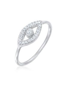 Silberring Elli "Ring Evil Eye Zirkonia Kristalle 925 Silber" Gr. 56, silber, Fingerringe, Damen, 56, Silber 925 (Sterlingsilber), Silberring
