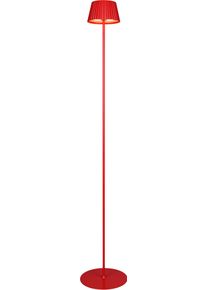 LED Au&szlig;en-Stehlampe REALITY LEUCHTEN "SUAREZ", rot, H:123cm &Oslash;:13,5cm, Leuchten, LED Au&szlig;en-Stehlampe, Outdoor Akku Stehleuchte 123 cm, Touch-Dimmer, USB-C Anschluss, IP44