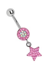 Adelia&acute;s Bauchnabelpiercing ADELIA&acute;S "Piercing Piercing Bauchnabelpiercing", pink (rosa), Piercings, Damen, Chirurgiestahl, Bauchnabelpiercing