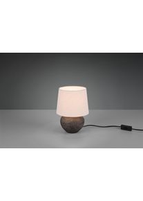 REALITY LEUCHTEN Schreibtischlampe "Lou", braun, 1, &Oslash; 18cm H: 25cm, 1 Stk., Leuchten, Nachttischlampe, Tischlampe, Keramik braun, Stoffschirm Beige, Schreibtischlampe