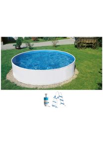 Rundpool Konifera "Kreta I", wei&szlig;, H:90cm &Oslash;:400cm, Schwimmbecken, Rundpool, 3-tlg., in verschiedenen Gr&ouml;&szlig;en