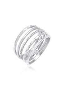 Ring-Set Elli "Ring Stapelring Stacking Boho Set (5 tlg.) 925 Sterling Silber" Gr. 64, silber, Fingerringe, Damen, 64, ohne Stein, Silber 925 (Sterlingsilber), Ring-Set