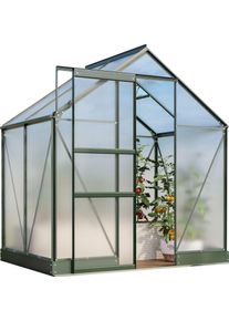 Gew&auml;chshaus Vitavia "Apollo 2500", gr&uuml;n (smaragdgr&uuml;n), B:195cm H:207,4cm T:136,6cm, Gew&auml;chsh&auml;user, Gew&auml;chshaus, Alu-Profile, Stahlfundamentrahmen, 4 mm Hohlkammerplatten