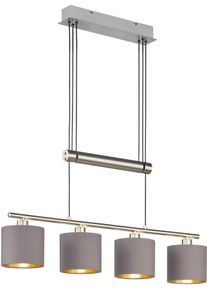 Trio LEUCHTEN Pendelleuchte "Garda", grau (nickelfarben, taupe, goldfarben), 4, &Oslash; 13,5cm H: 150cm, Leuchten, H&auml;ngeleuchte, h&ouml;henverstellbar, Pendelleuchte