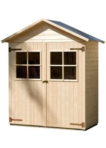 Ger&auml;tehaus Weka "Garten-/Terrassenschrank 357 Gr.2", beige (naturbelassen), Massivholz, Metall, Ger&auml;teh&auml;user, Ger&auml;tehaus, natur, Satteldach, 14 mm