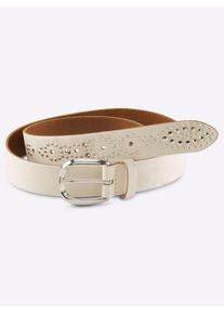 Lederg&uuml;rtel Heine, Damen, Gr. 85, beige (champagner), G&uuml;rtel Lederg&uuml;rtel