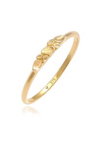Silberring Elli Premium "Ring Organic Look Trend 375 Gelbgold" Gr. 58, gold, Fingerringe, Damen, 58, Gelbgold 375, Silberring