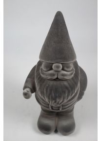 Weihnachtsfigur AM Design "Santa mit samtweichem Flock", grau, B:17cm H:55cm T:12cm, Kunststoff, Dekofiguren, Weihnachtsfigur, aus Kunststoff, H&ouml;he 55 cm, in verschiedenen Farben