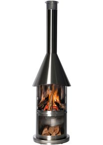 Grillkamin Buschbeck "Auckland", silber (edelstahl geb&uuml;rstet), H:230cm &Oslash;:65cm, Grills, Grillkamin, Edelstahl geb&uuml;rstet