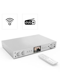 Hama Tuner "HiFi Tuner FM,DAB DAB+,Internetradio, Bluetooth Receiver & Transmitter", silber, B:43cm H:7cm T:30cm, Tuner, mit Timer, Weckfunktion, Farbdisplay, Spotify und Amazon Music h&ouml;ren, Tuner
