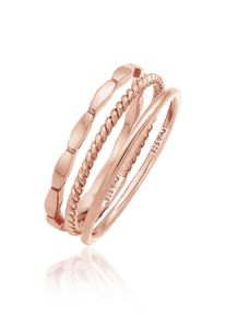 Ring-Set Elli "Ring Stapelringe Stacking Bandring 3er Set 925 Silber" Gr. 58, rosa (rosegold), Fingerringe, Damen, 58, ohne Stein, Silber 925 (Sterlingsilber), Ring-Set