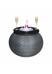 Beistelltisch COOTAB COOLER TABLE "Beistelltisch mit Edelstahl-K&uuml;hler Milano 40 cm", schwarz (anthrazit, schwarz), B:55cm H:40cm, Tische, Beistelltisch