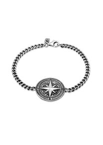 Armkette Kuzzoi "Armband Kompass Maritim Maskulin Massiv 925 Silber" Gr. 190, silber, Armb&auml;nder, Herren, 190, Silber 925 (Sterlingsilber), Armkette