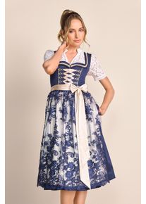 Kr&uuml;ger Dirndl KR&Uuml;GER "Dirndl Quiana (70cm)", Damen, Gr. 36, blau, Obermaterial: 62% Polyester PES. 38% Baumwolle CO., herzf&ouml;rmiger Ausschnitt, Kleider Dirndl
