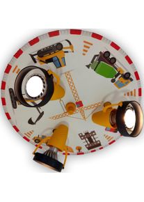 Niermann Deckenstrahler "Strahler Baustelle, Kinderlampe", bunt (multi color), 3, &Oslash; 35cm H: 15cm, 1 Stk., Leuchten, 3 verstellbare Spots, Kinderzimmer, Deckenstrahler