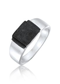 Siegelring Kuzzoi "Ring Herren Siegelring Modern 925 Silber" Gr. 62, schwarz, Fingerringe, Damen, 62, ohne Stein, Silber 925 (Sterlingsilber), 12mm, Siegelring