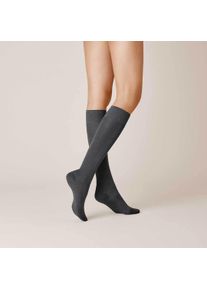 Kniestr&uuml;mpfe Kunert "Kniestrumpf Sensual Cotton", Herren, Gr. 35-38, schwarz (marine 0360), Obermaterial: 62% Baumwolle CO. 33% Polyamid PA. 5% Elasthan EL., Socken Kniestr&uuml;mpfe