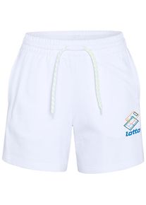 Sweatshorts Lotto, Damen, Gr. XS (34), Normalgr&ouml;&szlig;en, wei&szlig; (hellwei&szlig;), 80% Cotton, 20% Polyester, unifarben, kurz, Hosen Sweatshorts, - mit urbanem Print in Neonfarben