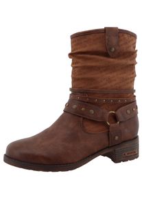 Winterboots Mustang Shoes "Fabienne", Damen, Gr. 37, dunkelbraun, Lederimitat, used, Schuhe Winterboots, Stiefelette, Westernboots im Used-Look