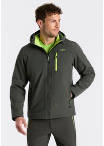 Softshelljacke CMP, Herren, Gr. 56, pine, Softshell, Obermaterial: 96% Polyester, 4% Elasthan. Futter: 100% Polyester. Innenseite: 100% Polyester, taillenbedeckt, hoch geschlossener Ausschnitt, angesetztes B&uuml;ndchen mit Windstopper, Jacken Softshelljacke, Wasserabweisend & Winddicht & Atmungsaktiv, &Uuml;bergangsjacke