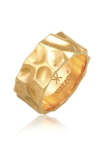 Silberring Kuzzoi "Ring Herren Bandring Geschmiedet Used Look 925 Silber" Gr. 58, gold, Fingerringe, Herren, 58, Silber 925 (Sterlingsilber), Silberring