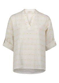 Klassische Bluse Cartoon "Casual-Bluse mit Lurexfaden", Damen, Gr. 42, wei&szlig; (wei&szlig;, orange), Obermaterial: 100% Baumwolle CO., Blusen Klassische Bluse