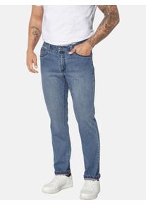 5-Pocket-Jeans Jan Vanderstorm "Tiefbundjeans RUNGHELM", Herren, Gr. 33, N-Gr, blau (hellblau), Obermaterial: 67% Baumwolle CO. 32% Polyester COOLMAX PES(Coolmax). 1% Elasthan EL., Jeans 5-Pocket-Jeans