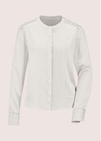 Madeleine Mode Langarmbluse MADELEINE "Bluse Elegante Bluse mit Zierblenden", Damen, Gr. 34, wei&szlig; (perlwei&szlig;), Obermaterial: 95% Viskose CV. 5% Elasthan EL., Modern, Blusen Langarmbluse