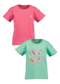 Kurzarmshirt Blue Seven, M&auml;dchen, Gr. 98, bunt (multipack 1), Single Jersey, Obermaterial: 100% Baumwolle, bedruckt, unifarben, Basic normal, Rundhals, Shirts Kurzarmshirt