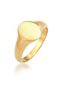 Siegelring Kuzzoi "Ring Herren Siegelring Matt Basic Cool 925er Silber" Gr. 54, gold, Fingerringe, Herren, 54, ohne Stein, Silber 925 (Sterlingsilber), 10mm, Siegelring