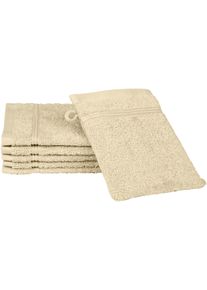 Waschhandschuh Ross "Rubin", beige (sand), B:16cm L:22cm, Baumwolle, Waschlappen, Waschhandschuh, 100% Baumwolle