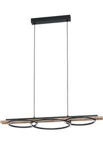 Eglo H&auml;ngeleuchte "BOYAL", schwarz, H: 110cm, 1 Stk., Leuchten, 110 x 40 x 101 cm, Pinienholz-Balken, per Wand-Drehdimmer dimmbar, H&auml;ngeleuchte