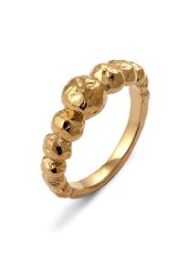 Silberring HAZE & GLORY "Ring Bubble Dots Design 925 Sterling Silber" Gr. 54, gold, Fingerringe, Damen, 54, Silber 925 (Sterlingsilber), Silberring