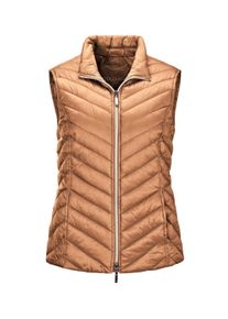 Kurzweste GOLDNER "Kurzgr&ouml;&szlig;e Figurschmeichelnde Weste mit leichter Wattierung", Damen, Gr. 21, braun (milchkaffee), Obermaterial: 100% Polyamid PA., Westen Kurzweste, Leichte Wattierung mit Diagonalstepp