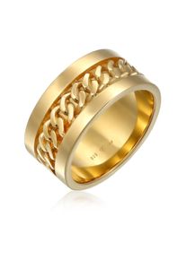Silberring Elli "Ring Damen Bandring Panzer Design Breit 925 Silber" Gr. 58, gold, Fingerringe, Damen, 58, Silber 925 (Sterlingsilber), Silberring
