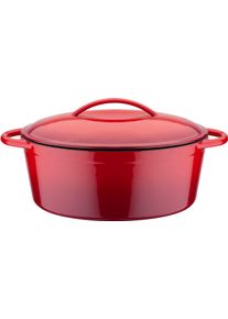 Br&auml;ter GSW "Red Shadow", rot (rot, schattiert), H:13cm &Oslash;:33cm, T&ouml;pfe, Br&auml;ter, oval,Dunstzapfen im Deckel z.Garen im eigenen Saft, 33x25cm, Induktion