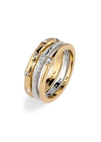 Ring-Set Elli "Ring Ringset Wei&szlig; (3 tlg.) 925 Sterling Silber, mit Kristallen von Swarovski" Gr. 52, bunt (zweifarbig), Fingerringe, Damen, 52, Silber 925 (Sterlingsilber), Ring-Set